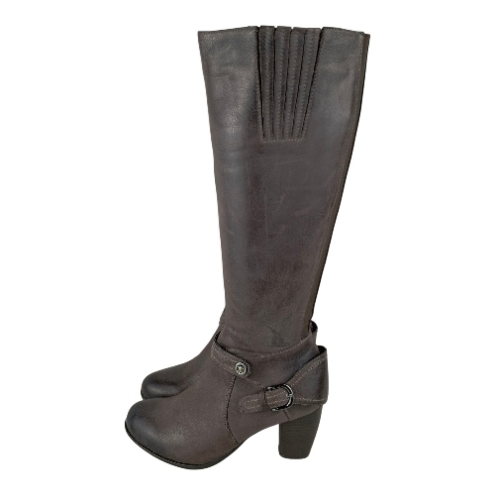 Blondo Paulina Tall Equestrian Style Heeled Leather Winter Boots Aqua Protect